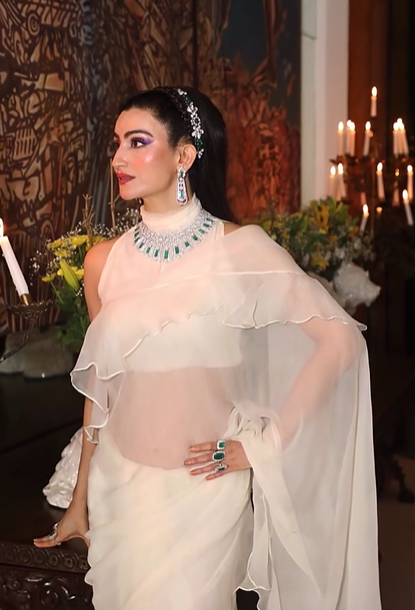 Shalini Passi’s White Ruffle Saree